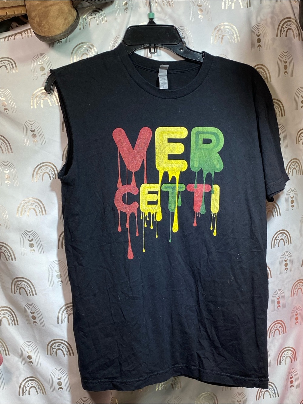 Next Level Apparel Black Tee with Red, Yellow & Green Drip 'VERCETTI' Graphic